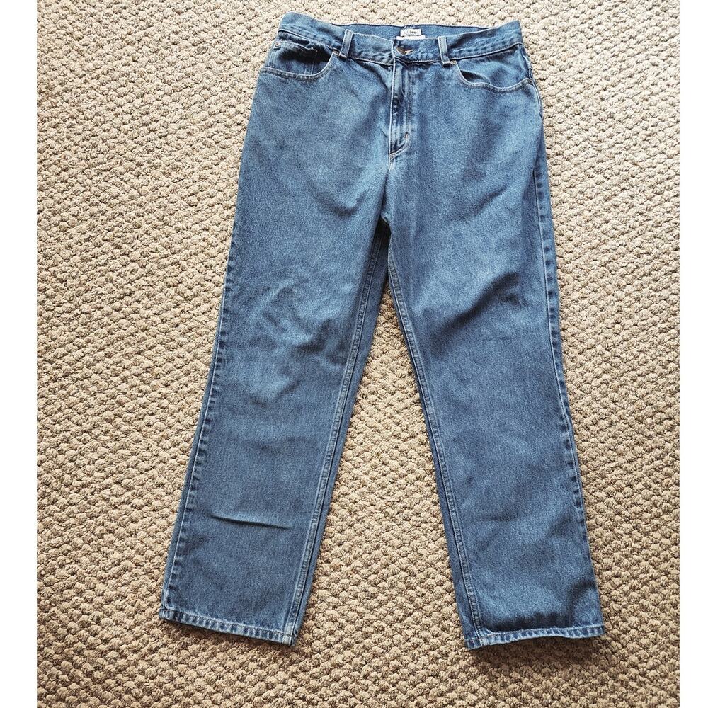 L. L. Bean Women's Size 14 Original Fit Straight Leg Blue Denim Jeans - Picture 2 of 9